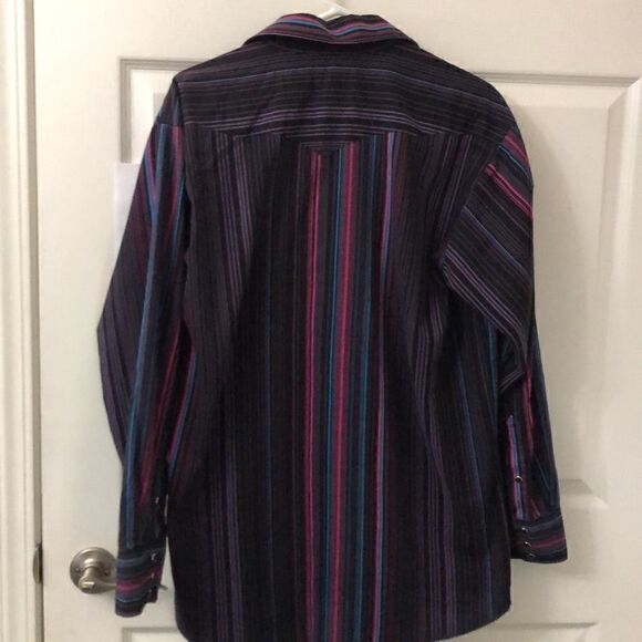 Vintage panhandle slim fit mens long sleeve. Western stripe size 17X35 - Picture 3 of 10